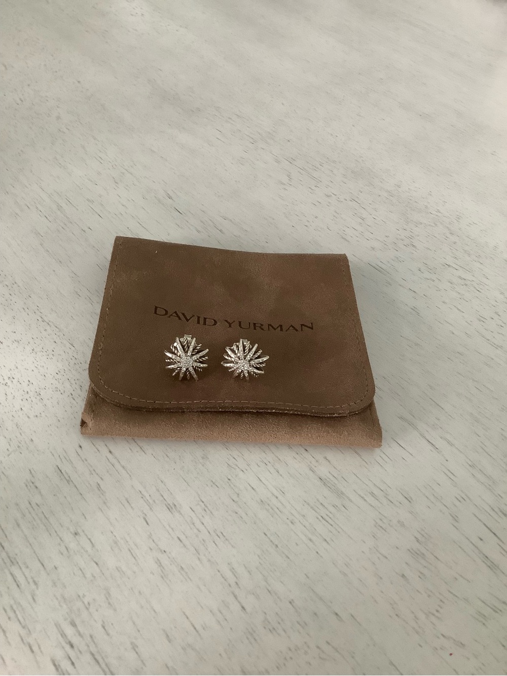 David Yurman Silver Starburst Pavé Diamond Stud Earrings